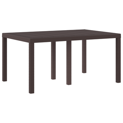 Havebord Brun 150X100X73 Cm Poly Rattan
