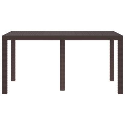 Havebord Brun 150X100X73 Cm Poly Rattan