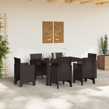 Havebord Brun 150X100X73 Cm Poly Rattan