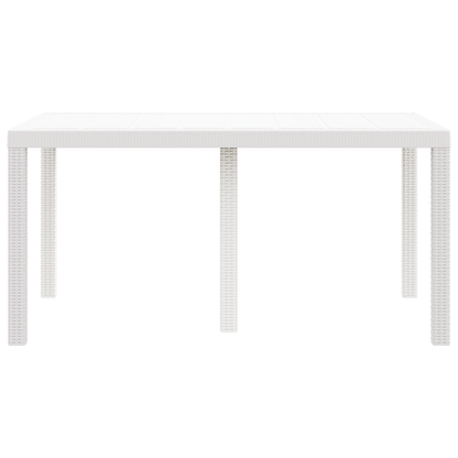 Havebord Hvid 150X100X73 Cm Poly Rattan