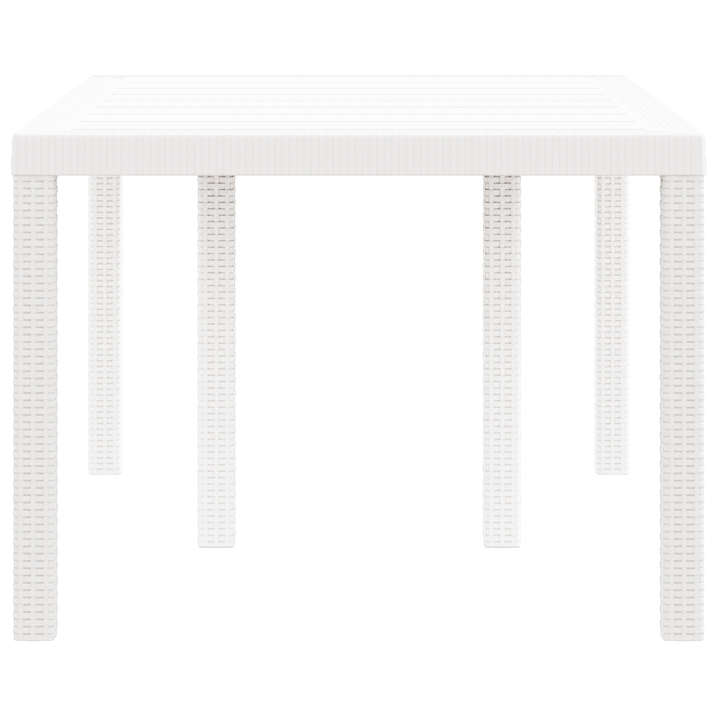 Havebord Hvid 150X100X73 Cm Poly Rattan