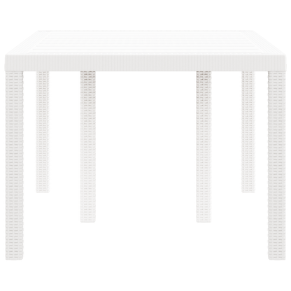 Havebord Hvid 150X100X73 Cm Poly Rattan