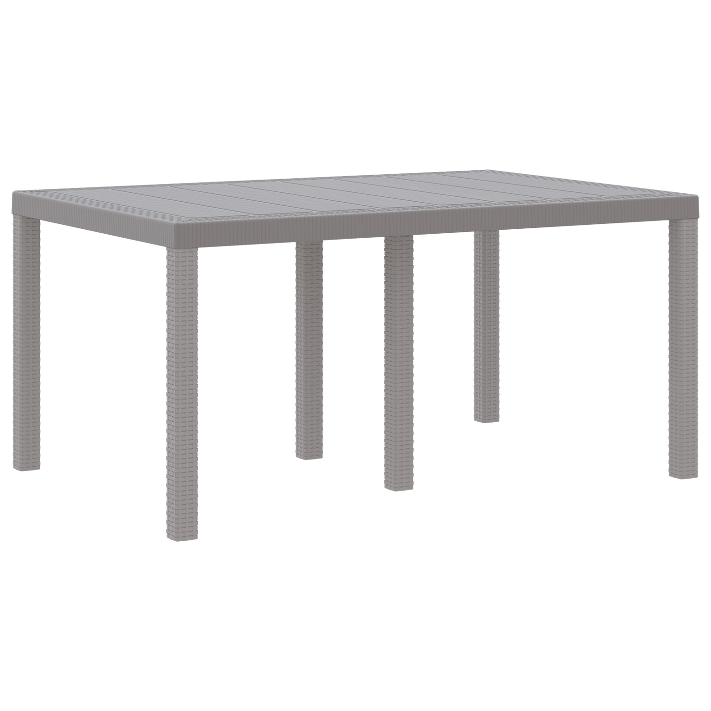 Havebord Lys Grå 150X100X73 Cm Poly Rattan