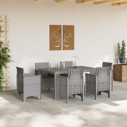 Havebord Lys Grå 150X100X73 Cm Poly Rattan