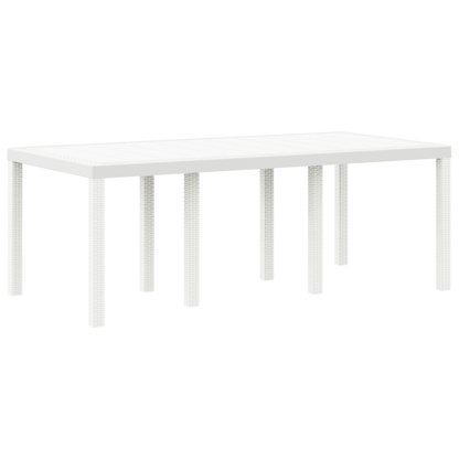 Havebord Hvid 200X100X73 Cm Poly Rattan