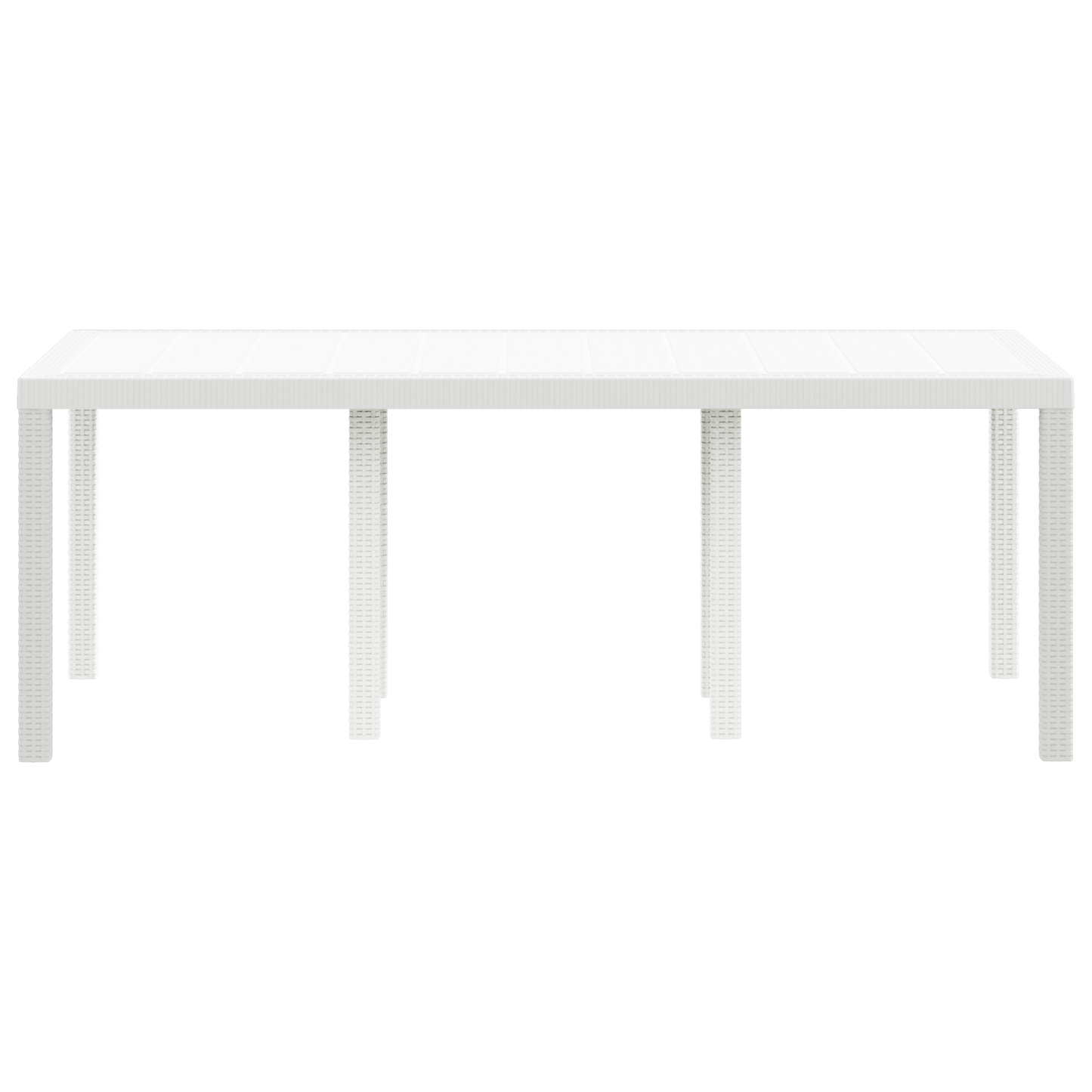 Havebord Hvid 200X100X73 Cm Poly Rattan