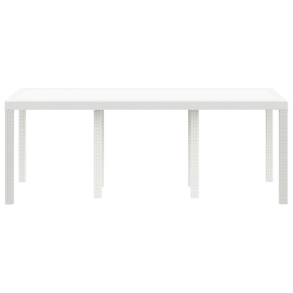 Havebord Hvid 200X100X73 Cm Poly Rattan