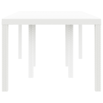 Havebord Hvid 200X100X73 Cm Poly Rattan