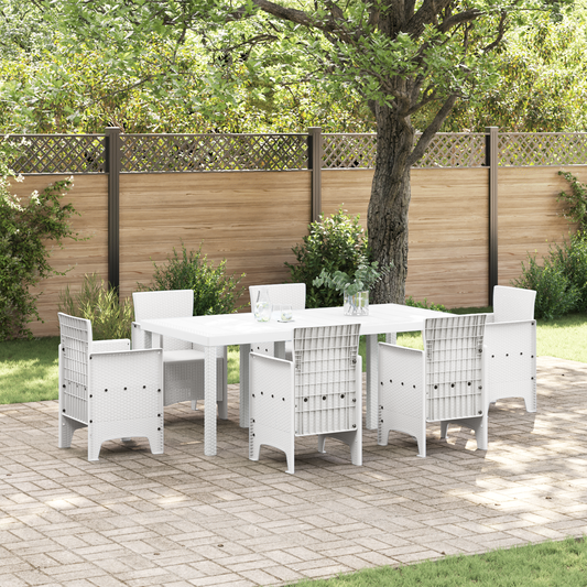 Havebord Hvid 200X100X73 Cm Poly Rattan