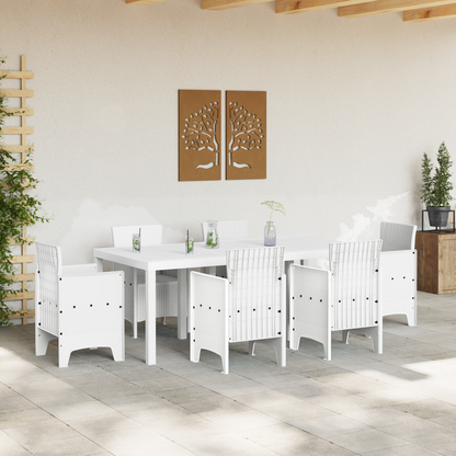 Havebord Hvid 200X100X73 Cm Poly Rattan
