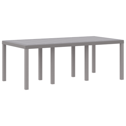 Havebord Lysegrå 200X100X73 Cm Poly Rattan