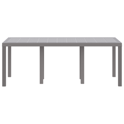 Havebord Lysegrå 200X100X73 Cm Poly Rattan