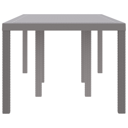 Havebord Lysegrå 200X100X73 Cm Poly Rattan