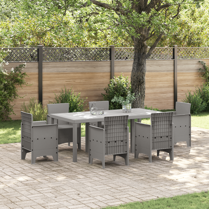 Havebord Lysegrå 200X100X73 Cm Poly Rattan