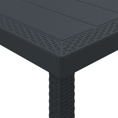 Havebord Antracitgrå 250X100X73 Cm Poly Rattan