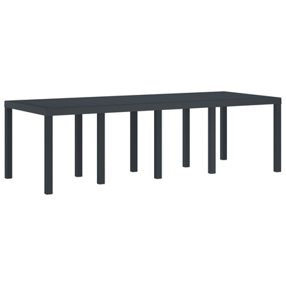 Havebord Antracitgrå 250X100X73 Cm Poly Rattan
