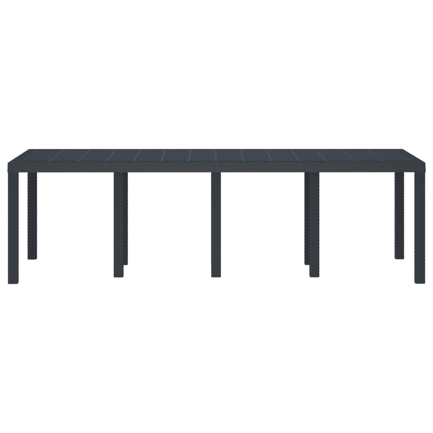 Havebord Antracitgrå 250X100X73 Cm Poly Rattan