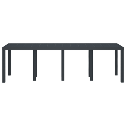 Havebord Antracitgrå 250X100X73 Cm Poly Rattan