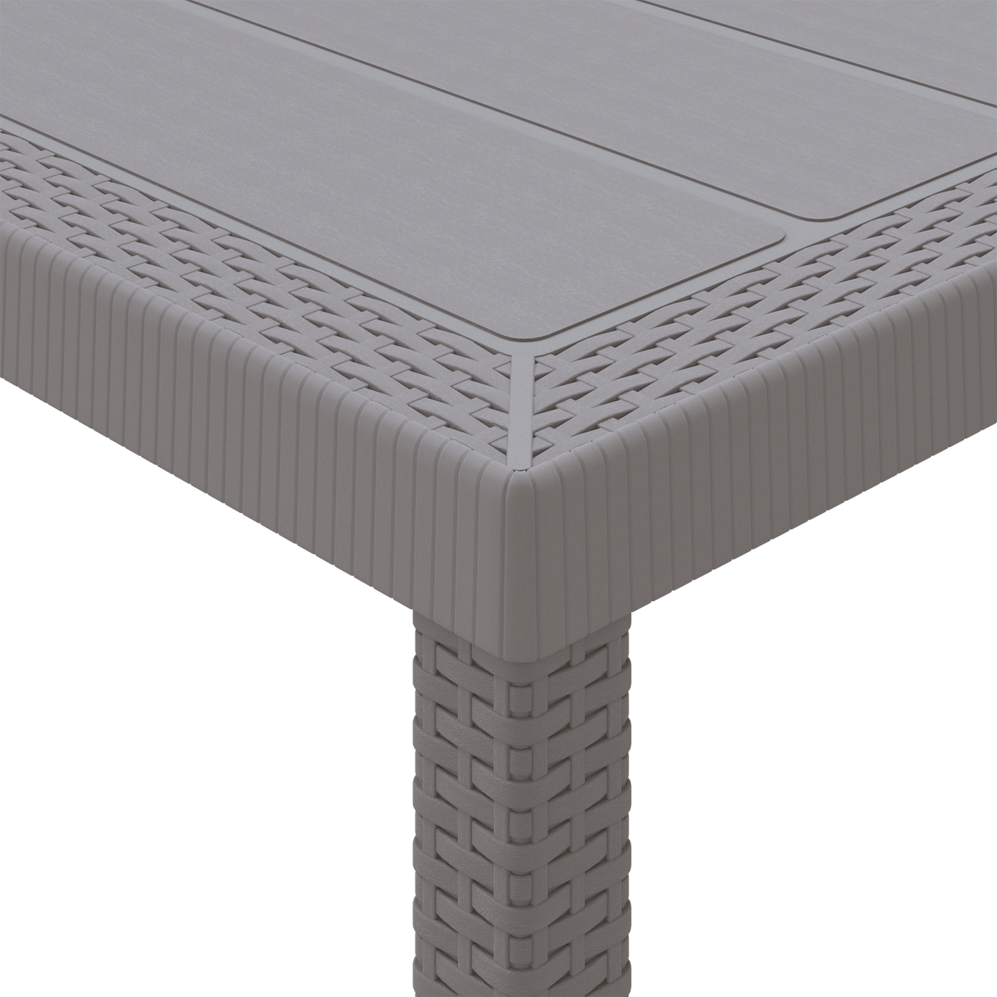Havebord Lysegrå 250X100X73 Cm Poly Rattan