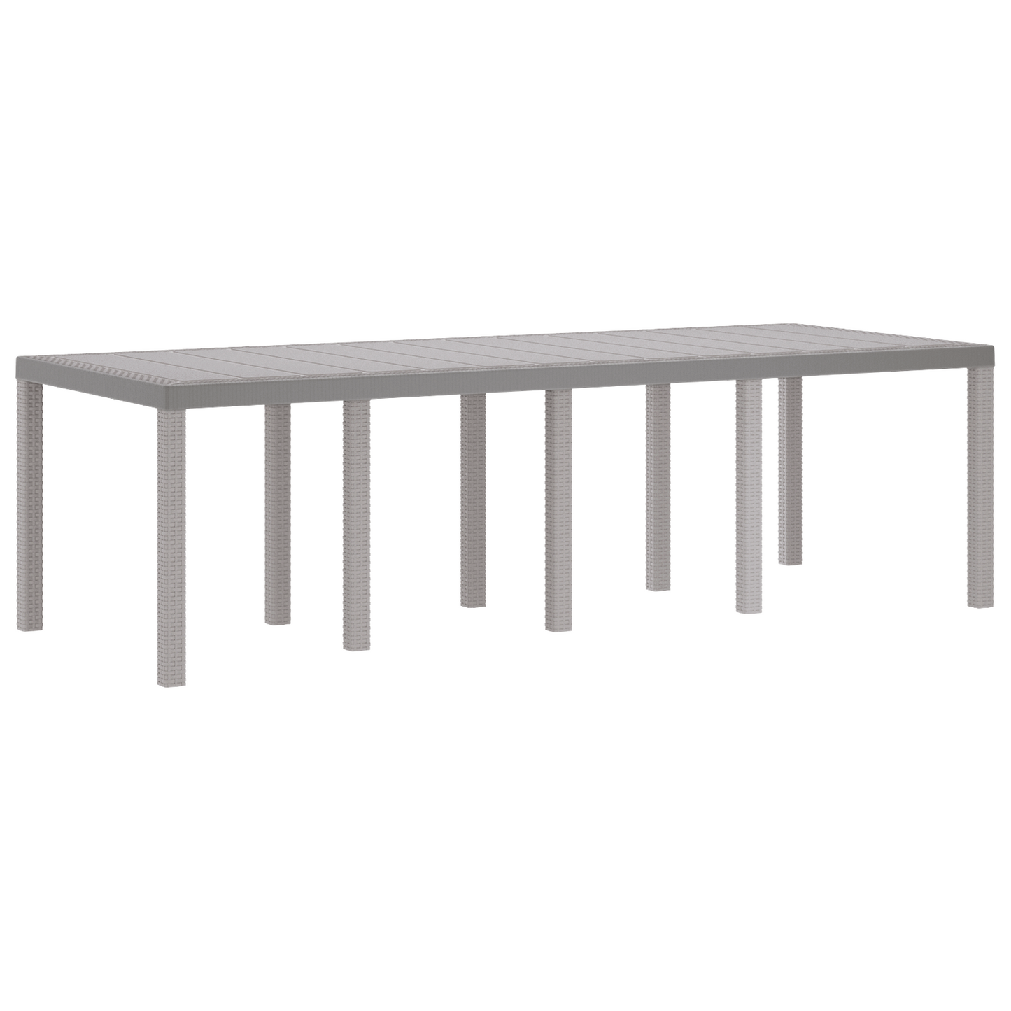 Havebord Lysegrå 250X100X73 Cm Poly Rattan