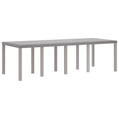Havebord Lysegrå 250X100X73 Cm Poly Rattan