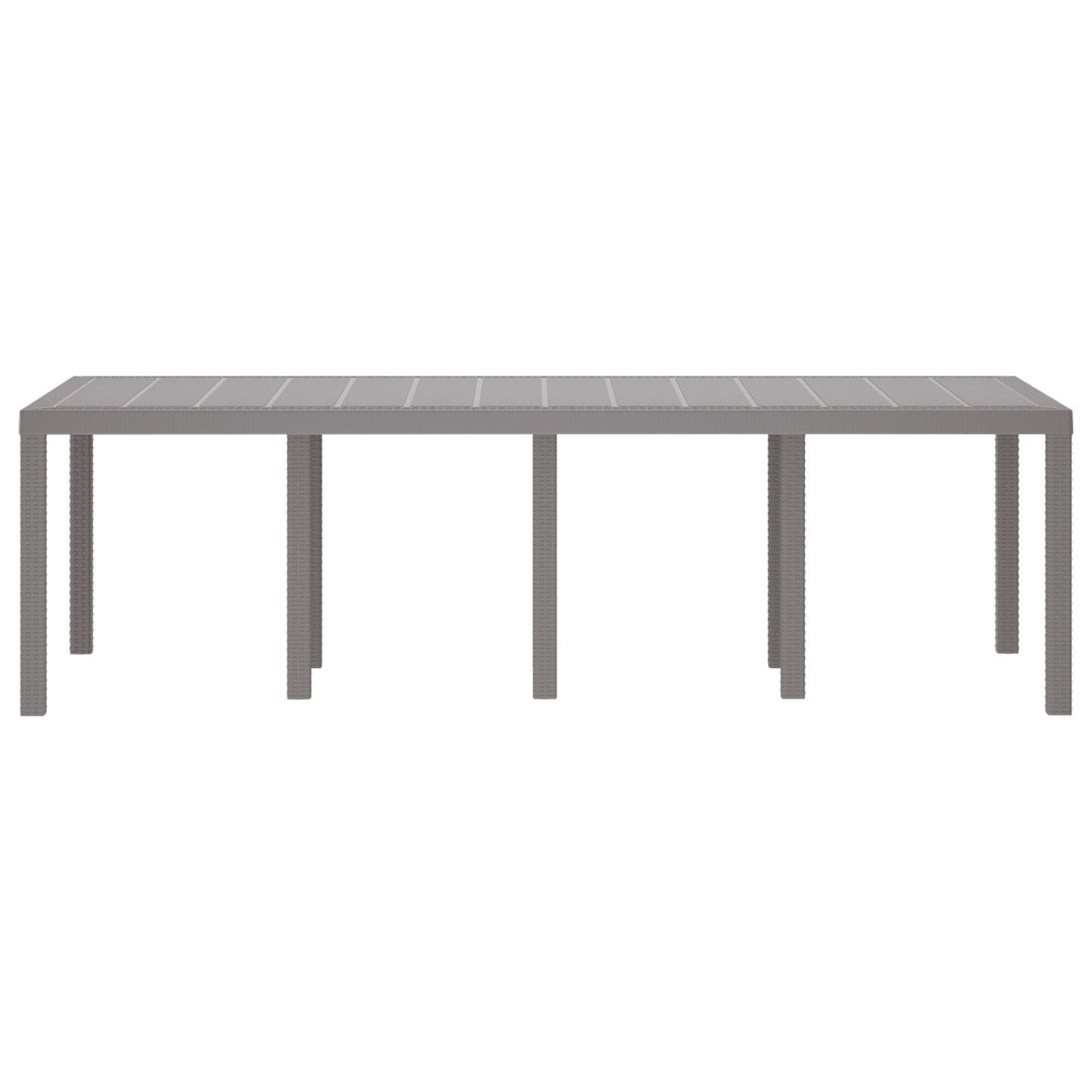 Havebord Lysegrå 250X100X73 Cm Poly Rattan