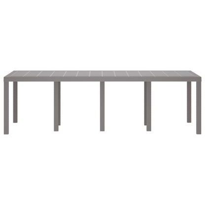 Havebord Lysegrå 250X100X73 Cm Poly Rattan