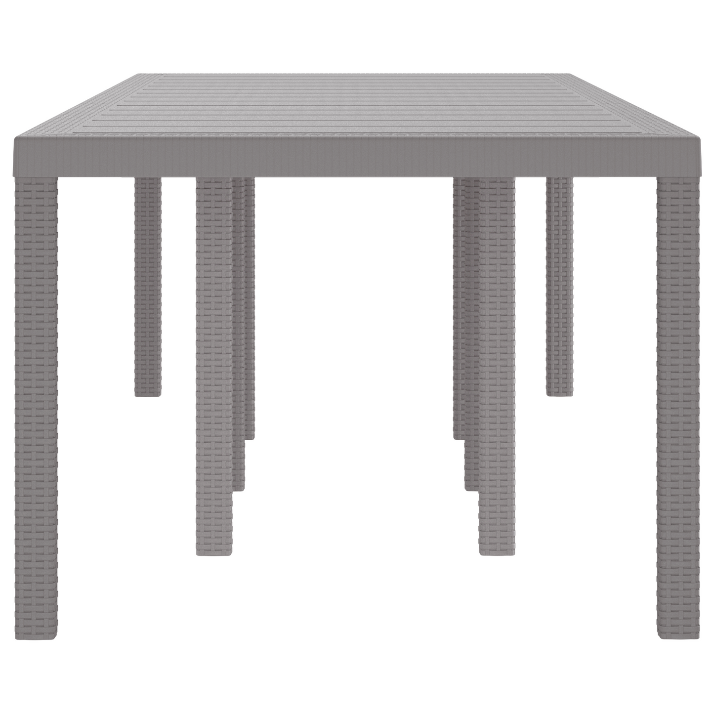 Havebord Lysegrå 250X100X73 Cm Poly Rattan