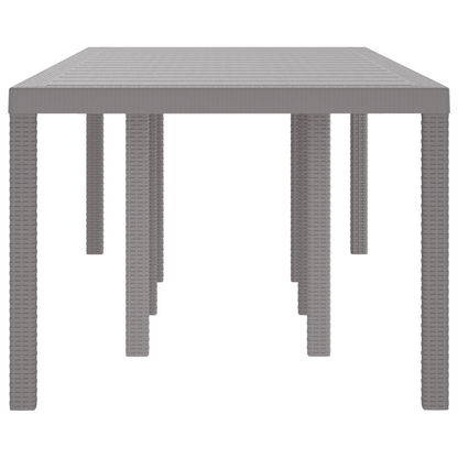 Havebord Lysegrå 250X100X73 Cm Poly Rattan