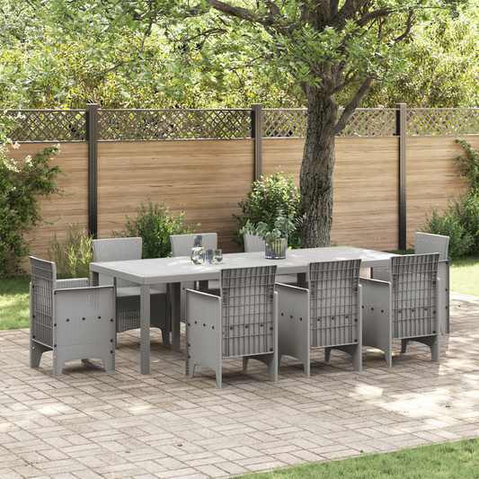 Havebord Lysegrå 250X100X73 Cm Poly Rattan