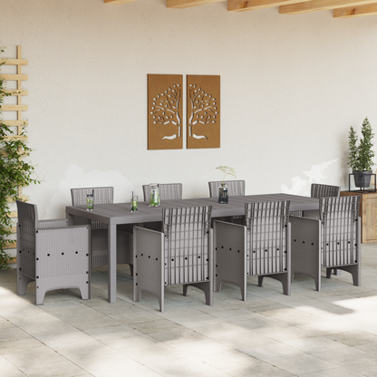 Havebord Lysegrå 250X100X73 Cm Poly Rattan